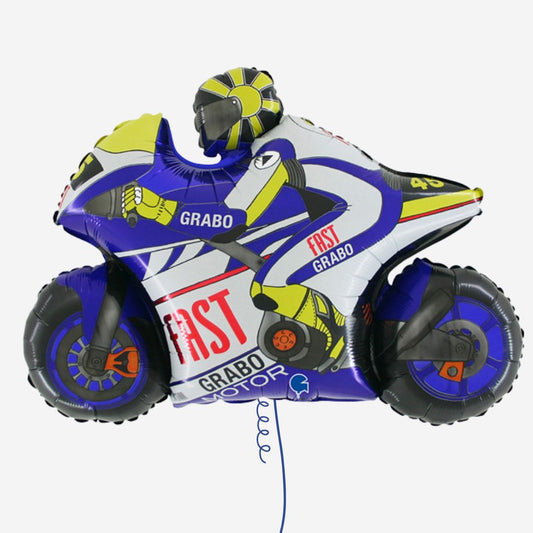 Blue Moto GP Supershape Inflated Foil Balloon