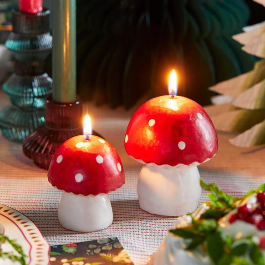 Midnight Forest Red Mushroom Candle