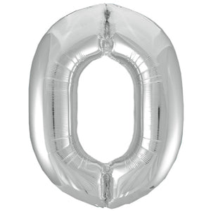 Silver Inflated Foil Number Balloons