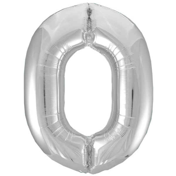 Silver Inflated Foil Number Balloons