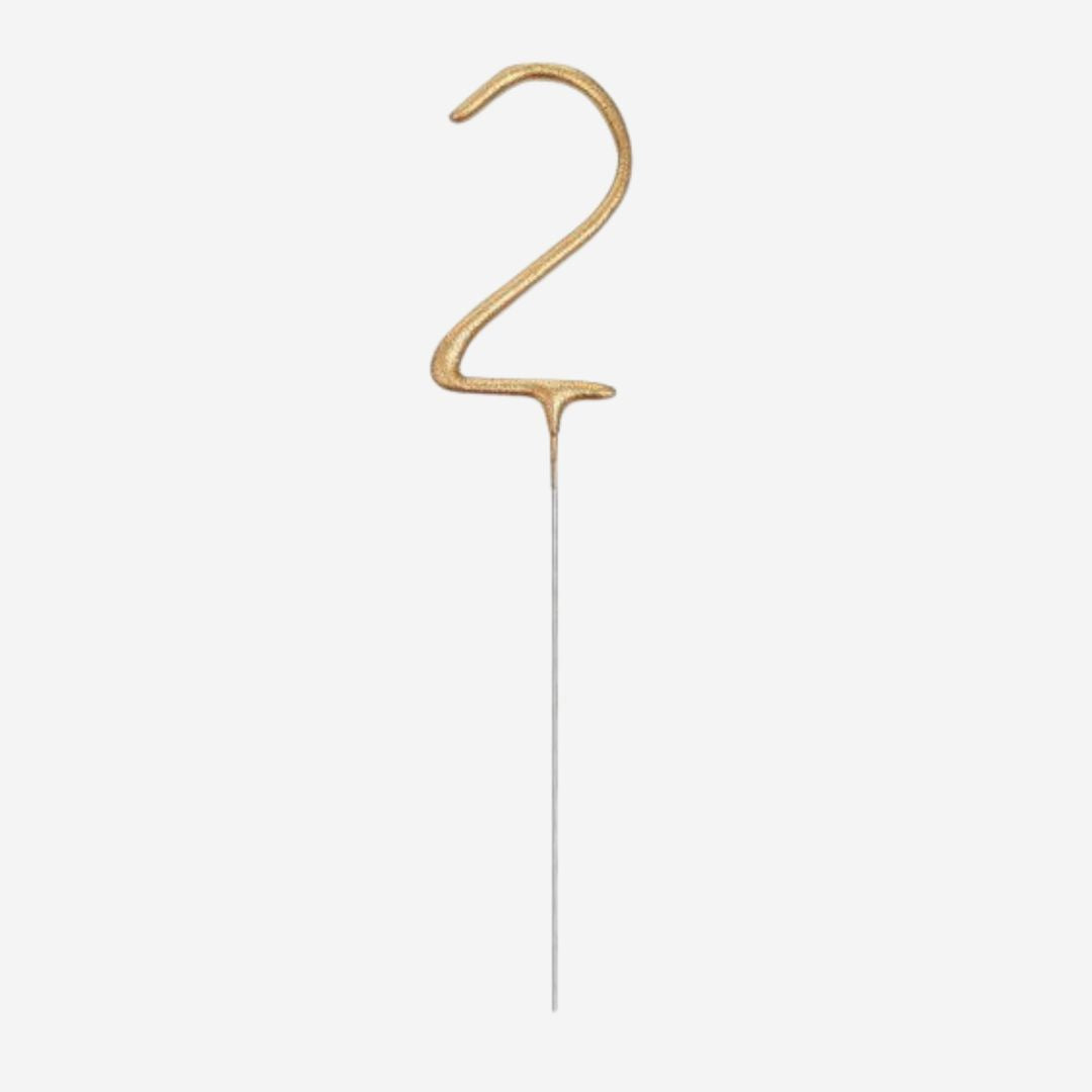 Gold Number Cake Sparklers