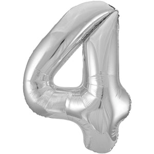 Silver Inflated Foil Number Balloons