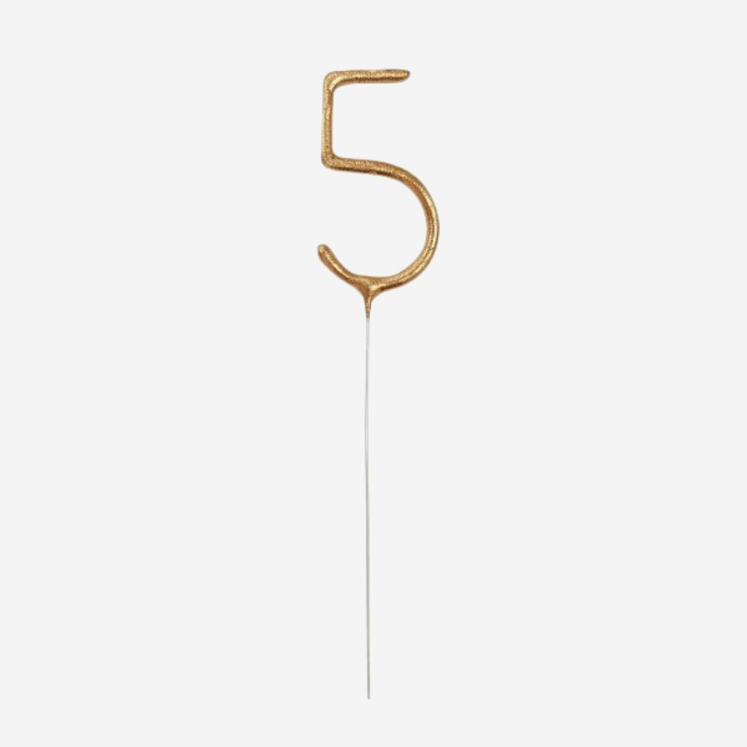 Gold Number Cake Sparklers