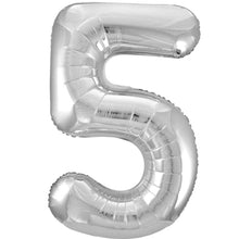 Silver Inflated Foil Number Balloons