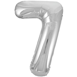 Silver Inflated Foil Number Balloons