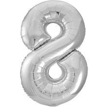 Silver Inflated Foil Number Balloons