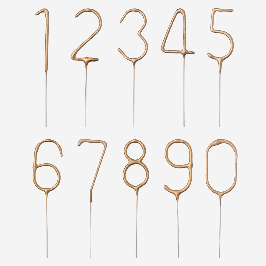 Gold Number Cake Sparklers