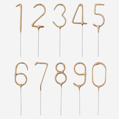 Gold Number Cake Sparklers