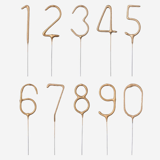 Gold Number Cake Sparklers