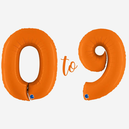 Orange Inflated Foil Number Balloons 40"