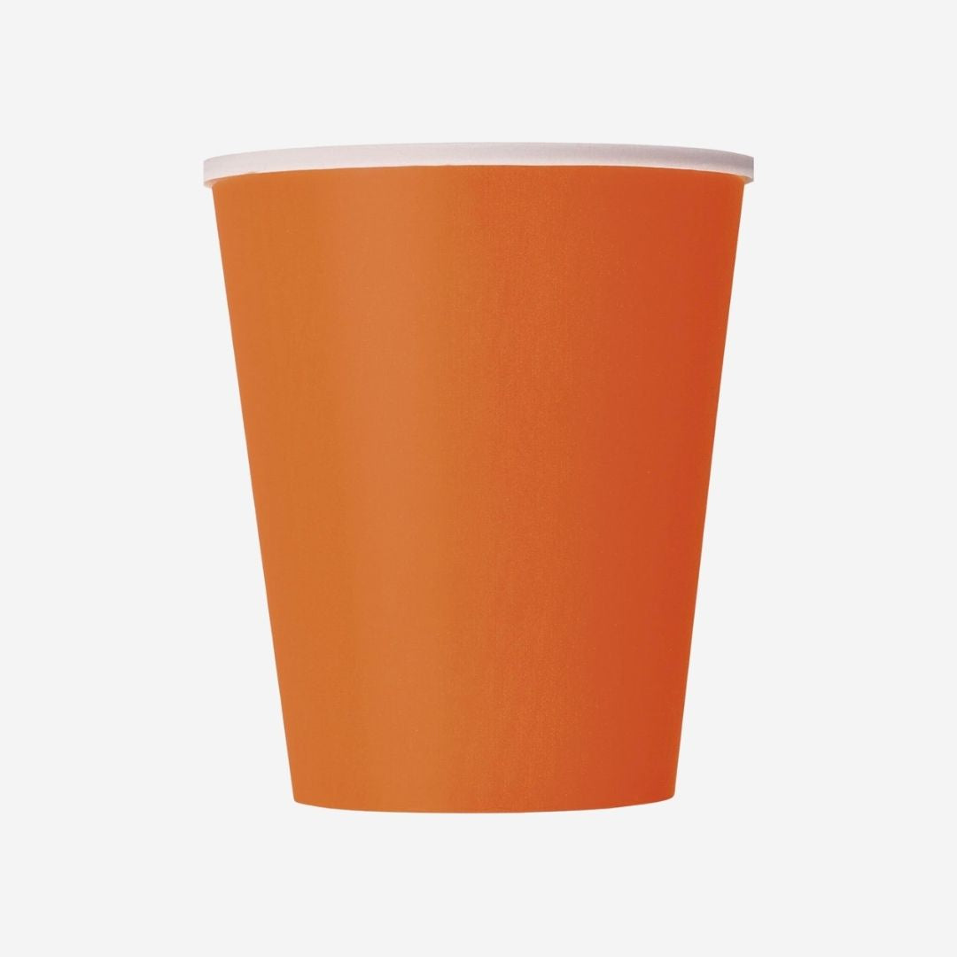 Pumpkin Orange Paper Cups (14 pack)