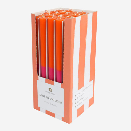 Orange & Pink Straight Dinner Candles