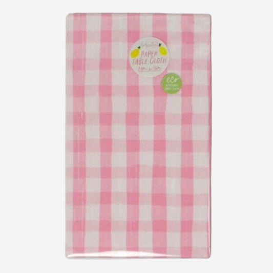 Pink & White Gingham Tablecloth