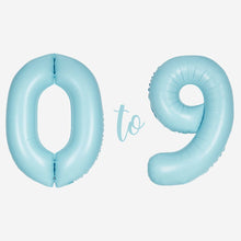 Pastel Blue Inflated Foil Number Balloons