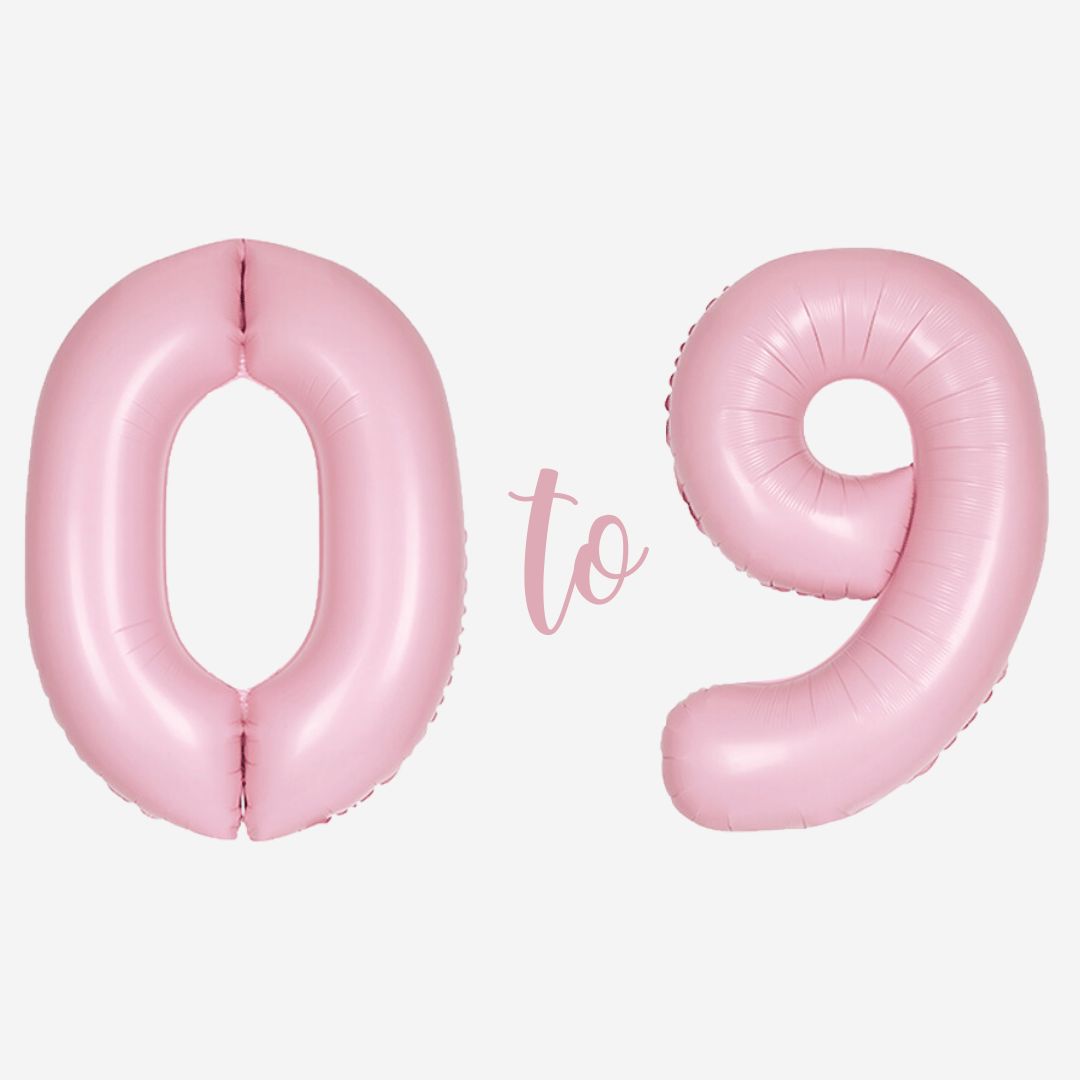 Pastel Pink Inflated Foil Number Balloons