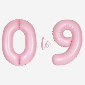 Pastel Pink Inflated Foil Number Balloons