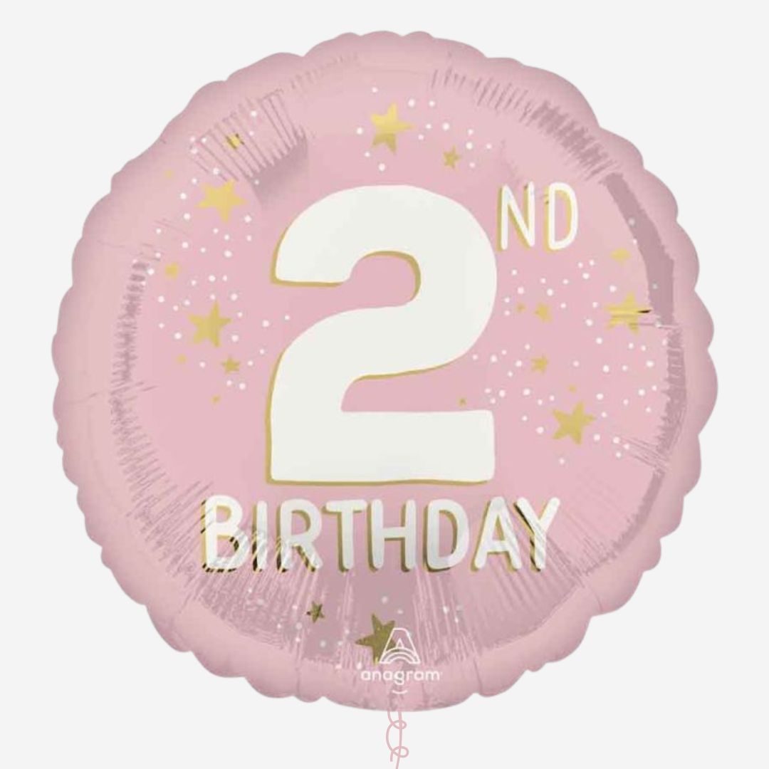 18" Pink 2nd Birthday Inflated Foil Balloon