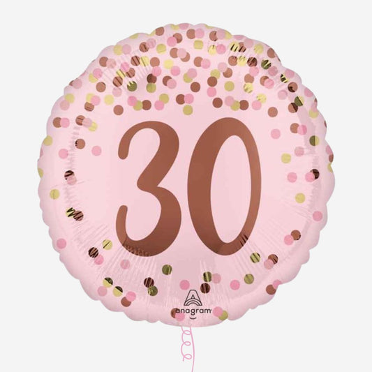Pink Gold 30th Amscan Inflated Birthday Foil Balloon