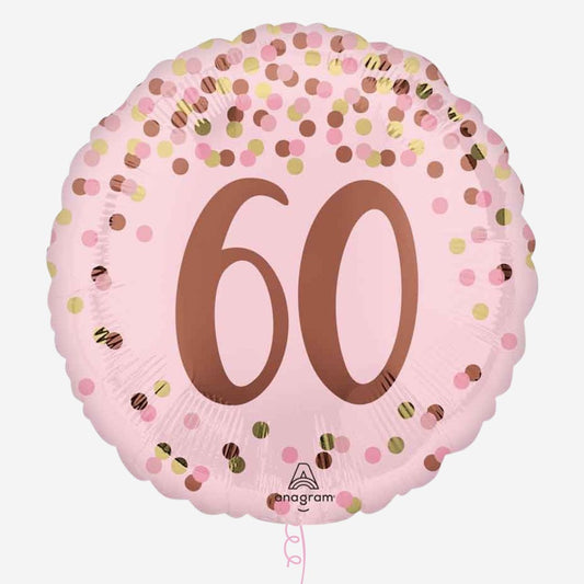 Pink Gold 60th Amscan Inflated Birthday Foil Balloon