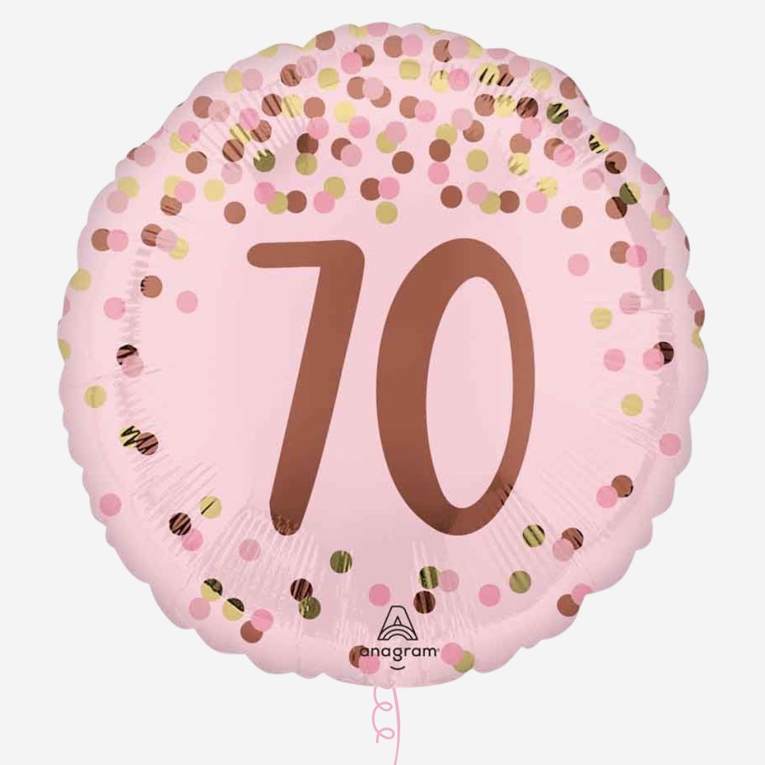 Pink Gold 70th Amscan Inflated Birthday Foil Balloon