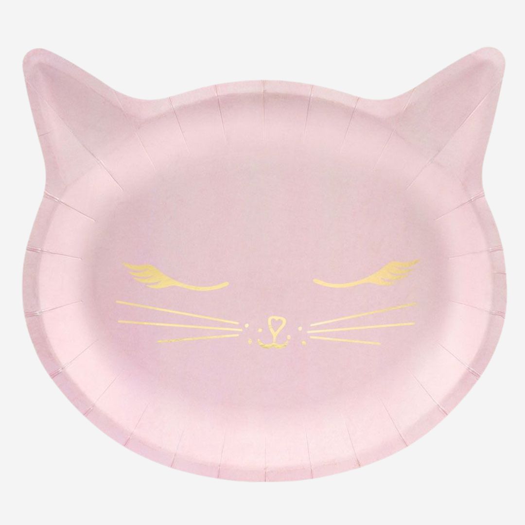 Pink Cat Shaped Plates