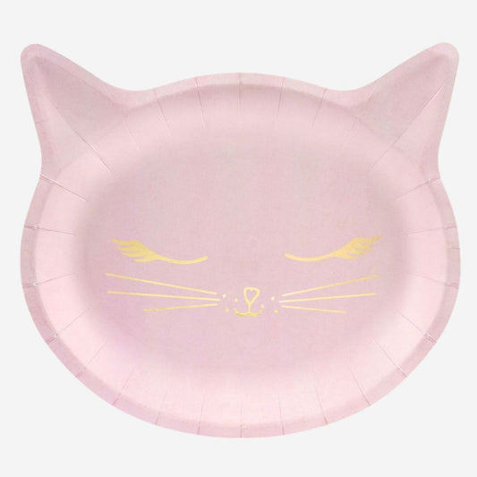 Pink Cat Shaped Plates