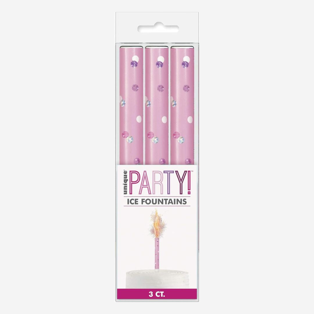 Pink Ice Fountain Candles