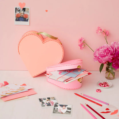 Pink Heart Suitcases x2 by Meri Meri