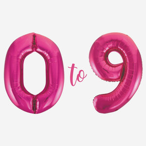 Large Pink Foil Number Balloons 34"