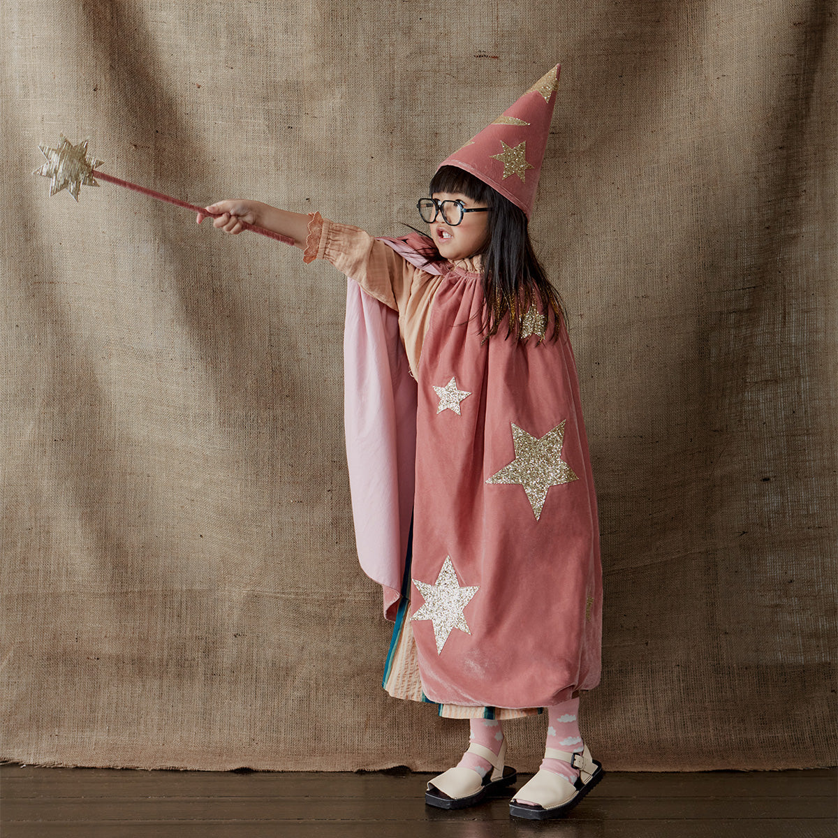 Pink Velvet Wizard Costume by Meri Meri