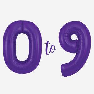 Purple Inflated Foil Number Balloons 34"