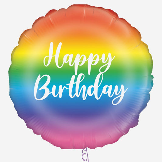 Rainbow Birthday 18"Inflated Foil Balloon