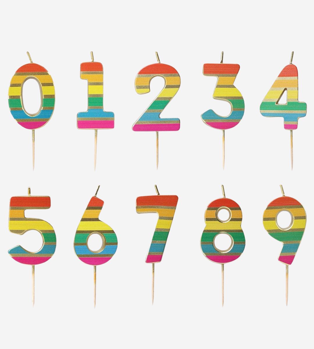 Rainbow Number Candles