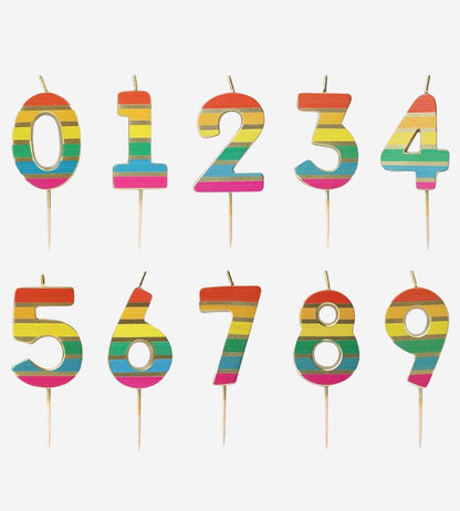 Rainbow Number Candles