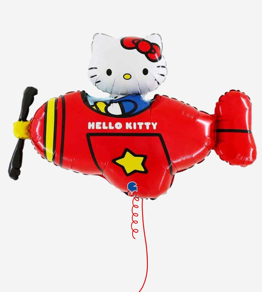Hello Kitty Red Airplane Inflated Foil Balloon