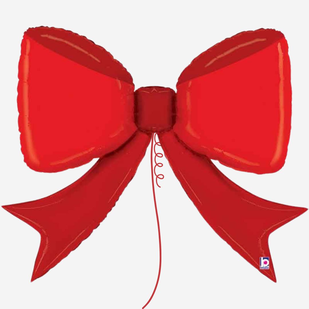 Red Bow Inflated Foil Balloon