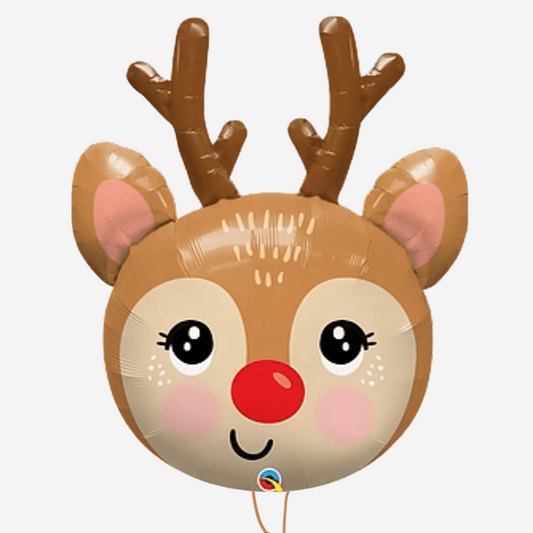 Red-Nose Reindeer Inflated Foil Balloon