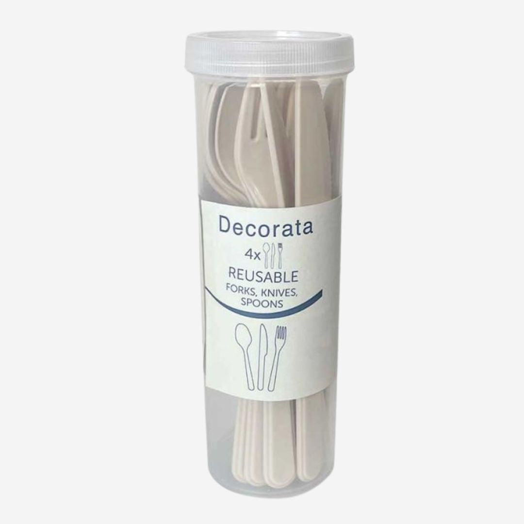 Reusable Beige Cutlery Set