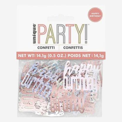 Glitz Rose Gold Happy Birthday Table Confetti