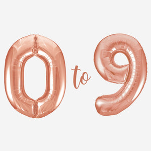 Large Rose Gold Foil Number Balloons 34"