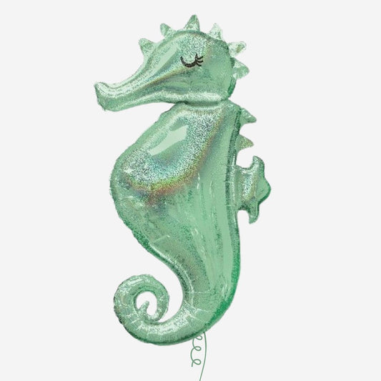 Green Seahorse Inflated Foil Balloon