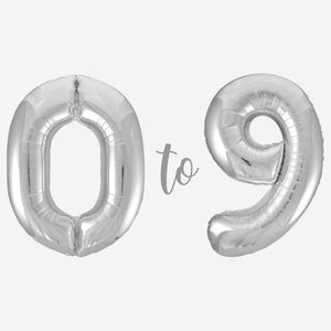 Silver Inflated Foil Number Balloons