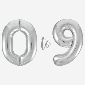 Large Silver Foil Number Balloons 34"