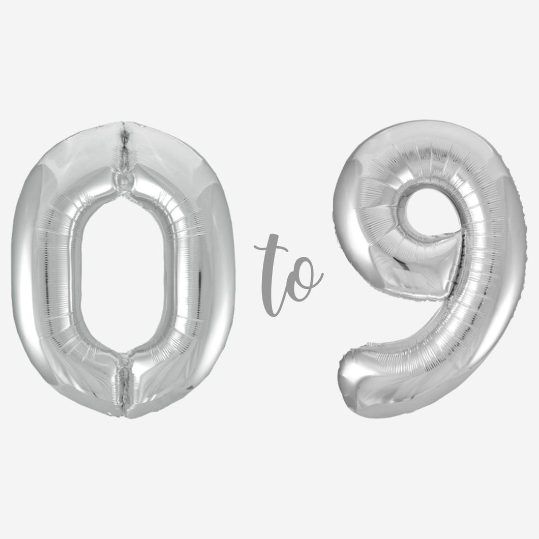 Large Silver Foil Number Balloons 34