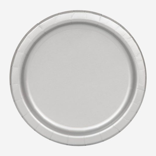 Silver Paper Plates - Pack of 16