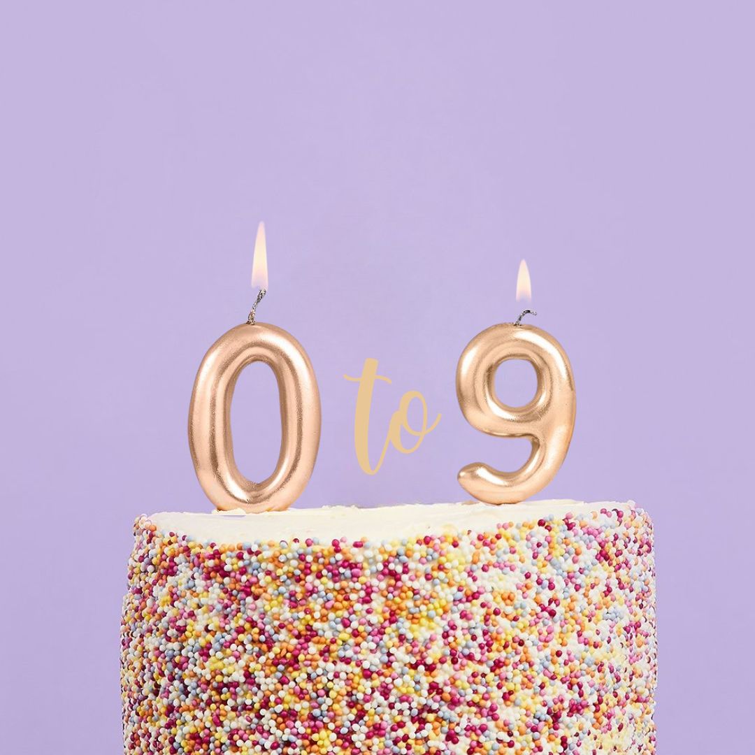 Small Gold Number Candles