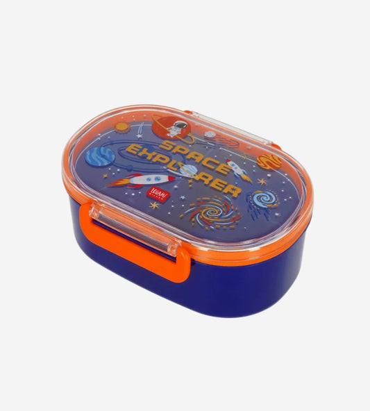 Bento box with 'Space Explorer' design on a white background
