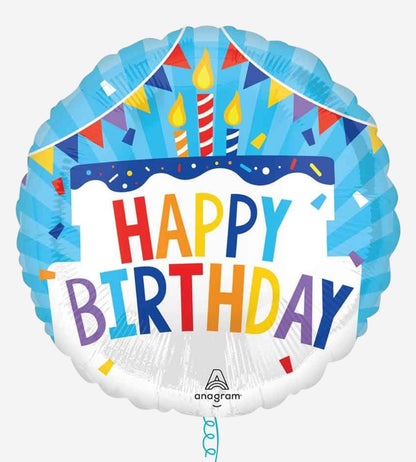 Happy Birthday Tiered Cake Inflated Foil Balloon