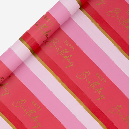 Stripe pink Wrapping Paper Roll 4m