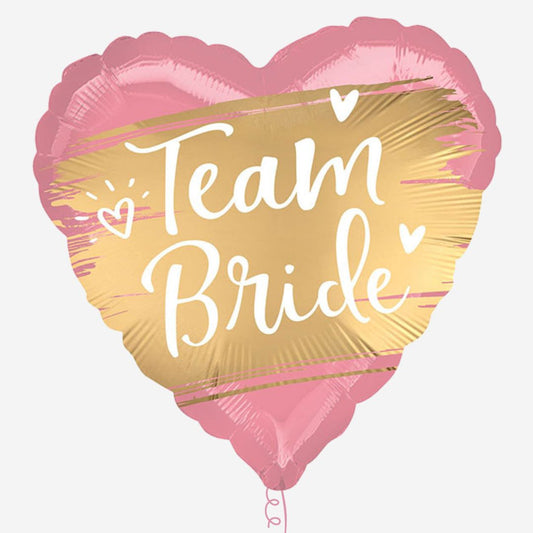 Satin Gold “Team Bride” Heart Foil Balloon